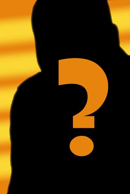 Kevin in a mysterious black silhouette against a rippling yellow and orange gradient background.  He sports a large orange question mark.  Who is Kevin R. Free?